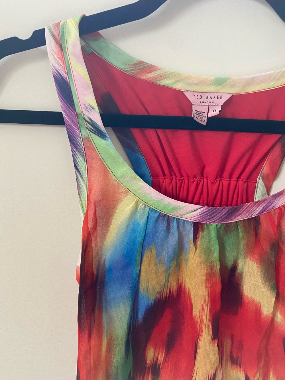 Ted Baker Silk Multicolor Abstract Print Scoop Neck Tank Top - Picture 3 of 12